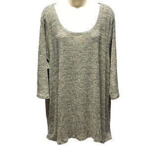 Catherines Plus Size 2X Loose Knit Tunic Top With Scoop Neckline 3/4 Sleeves